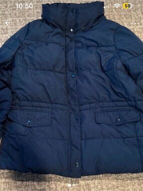 Hardly Worn Talbots Navy Quilted Puffer Jacket - Women's